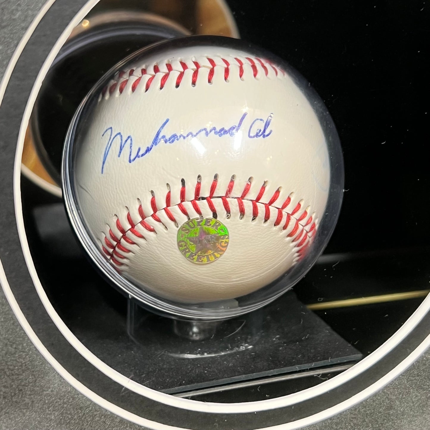 Muhammad Ali Joe Frazier Signed Baseball With Framed COA