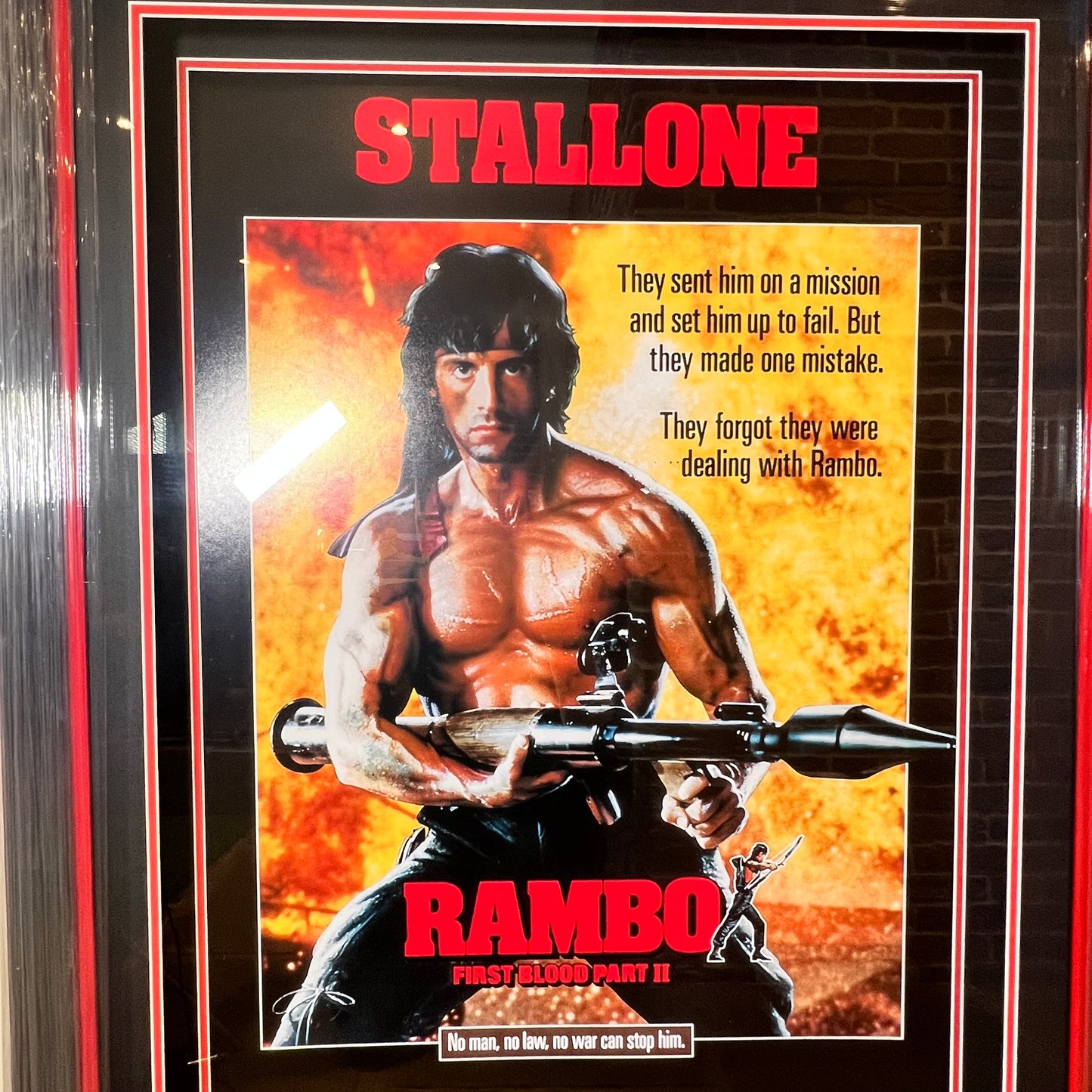 Sylvester Stallone Signed Rambo Knife And Poster