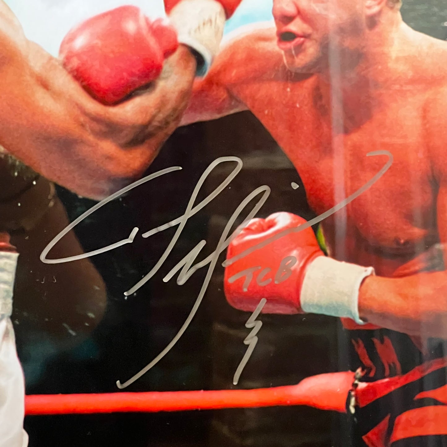 Tommy Morrison and George Foreman Signed Hand Wraps