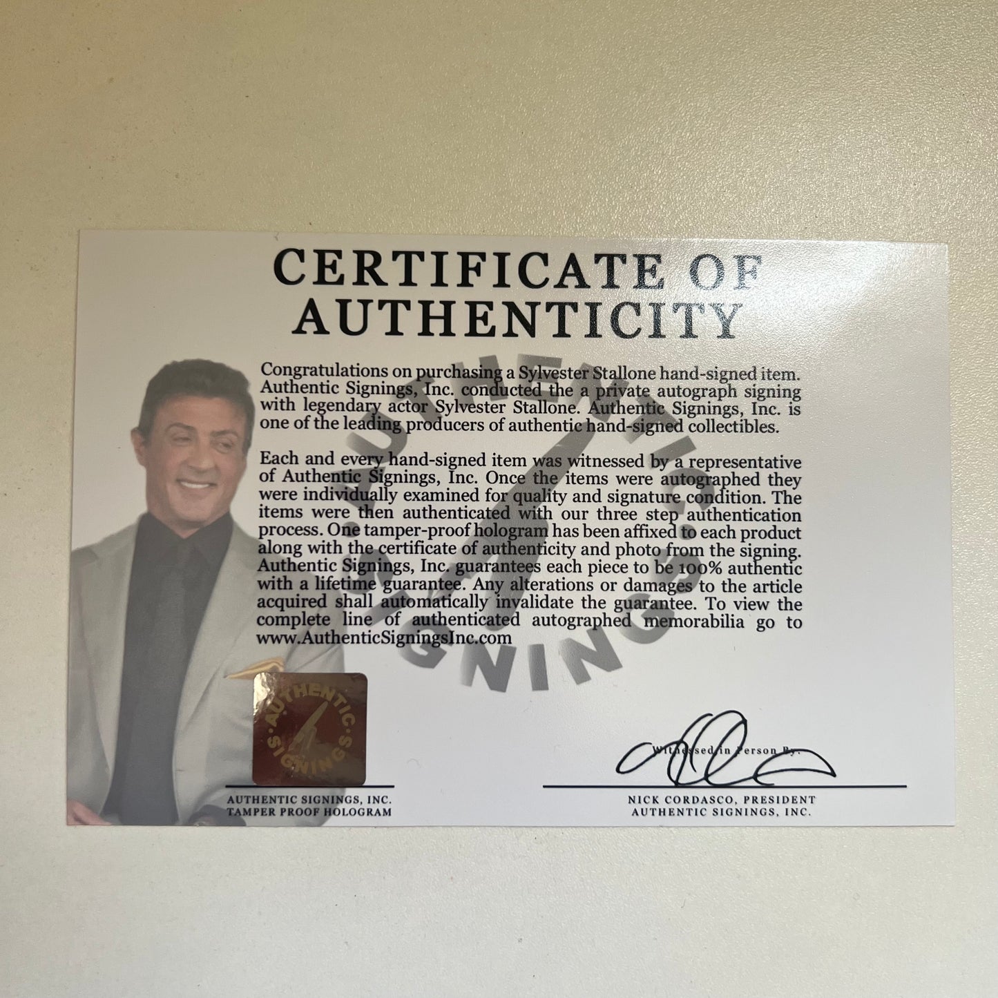 Sylvester Stallone Signed Rambo Knife And Poster