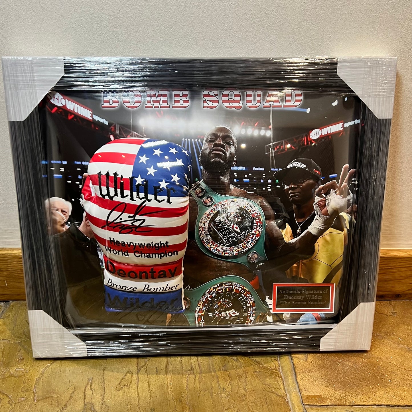 Deontay Wilder Signed and framed boxing glove